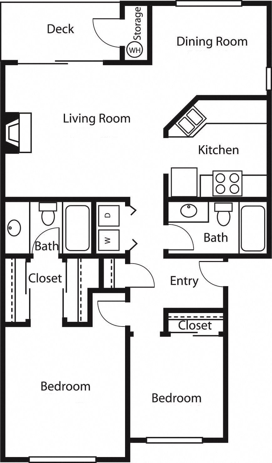 2x2 2 Floor Plan 5